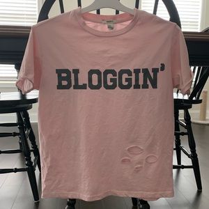 Forever 21 distressed graphic tee Bloggin’ size S